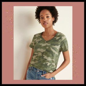 🅝🅔🅦 EveryWear | Camouflage | Printed V-Neck T-Shirt for Women | Women's Tops